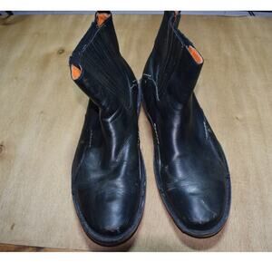 BED|STU Black Leather Slip-On Chelsea Boots cobbler series